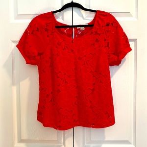 Monteau Red Lace Top